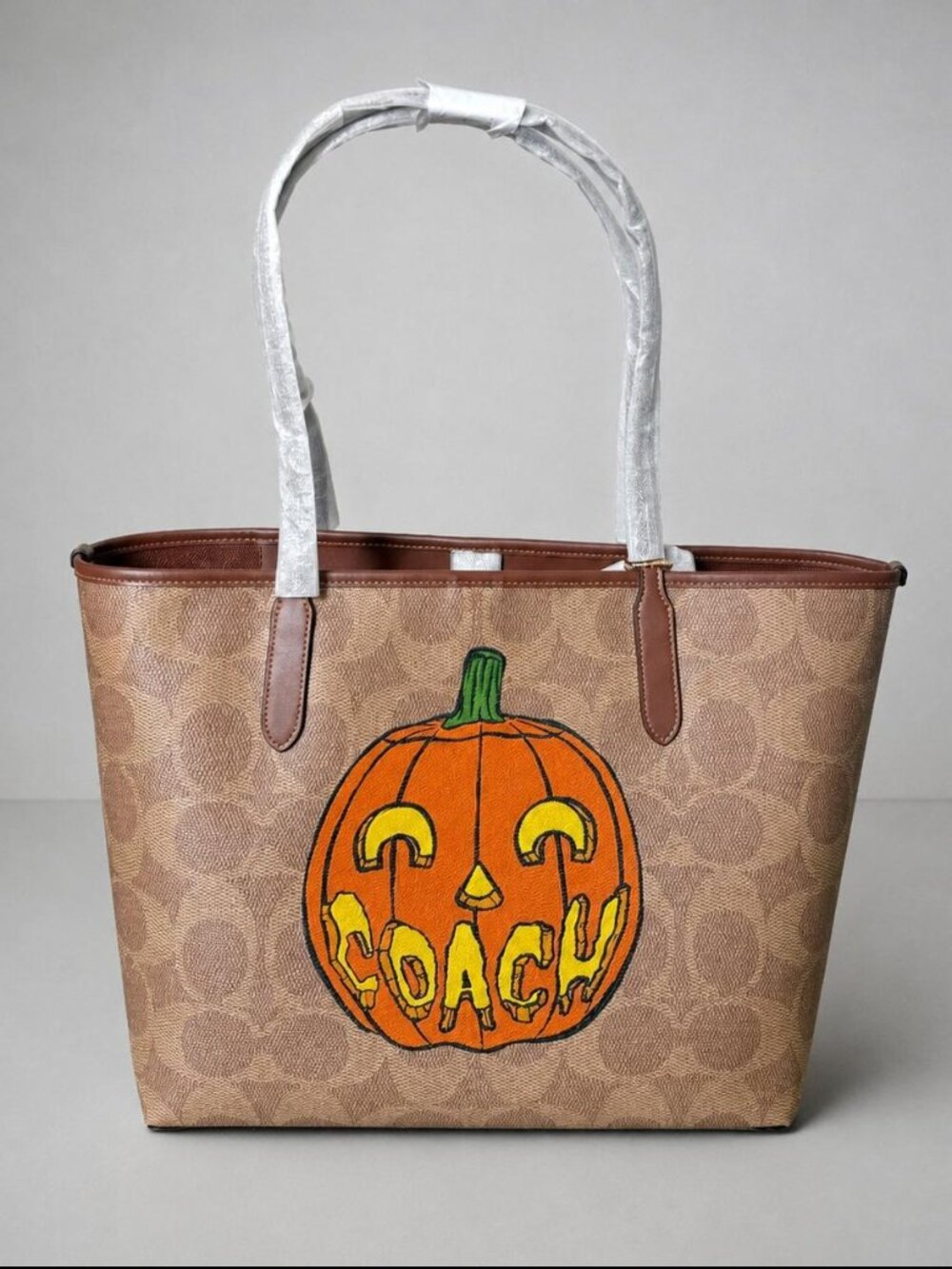 Coach Halloween Pumpkin City Tote Bag